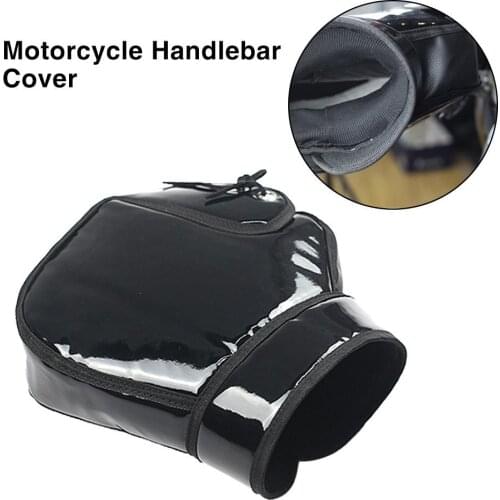 Winter Thermal Motorcycle Handlebar Gloves Leather Windproof Waterproof Warm Motorbike Handle Bar Hand Cover Muffs