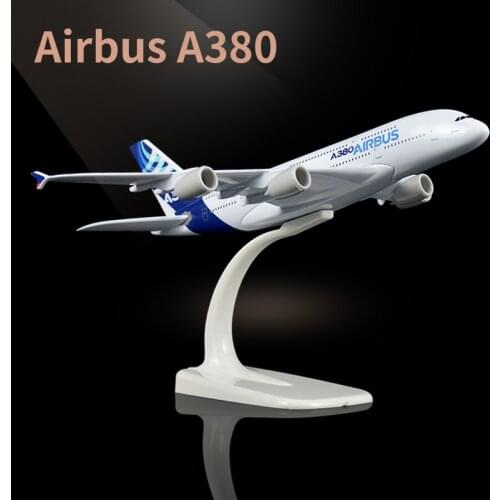 1/400 Scale 20cm Aviation metal Airplane A380 prototype Model Decoration with plastic Base Collection Kids Toy Gift