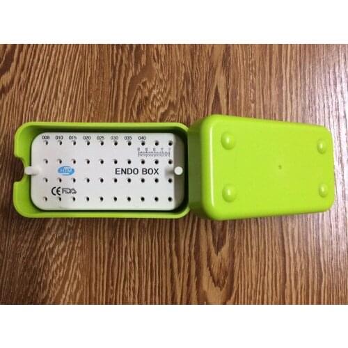 1Pc New Dental Green Plastic Endo Box With A Ruler bur holder blocks