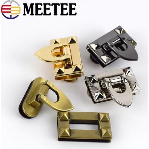2/4pcs Meetee 23x40mm Metal Turn Twist Lock Buckles for DIY Handbag Bag Purse Hardware Closure Clasp Bags Parts Accessories