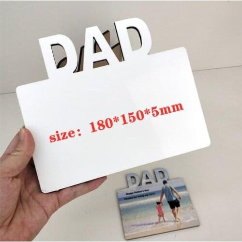 4pcs/lot Free shipping Sublimation Blanks MDF Photo Plate Tag Printing Sublimation Ink Transfer Print Father‘s Day DIY Gift