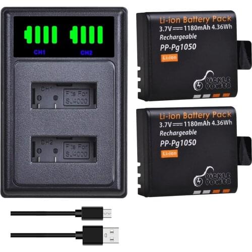 3.7V 1180mAh PG1050 Action Camera Battery for EKEN H9 H9R H3 H3R H8PRO H8R SJ4000 SJCAM SJ5000 M10 SJ5000X Rechargeable Battery