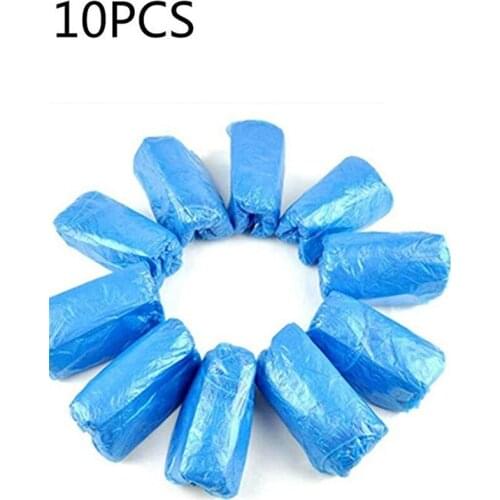 100PCS/Pack Shoe Covers Disposable Plastic Thick Outdoor Rainy Day Carpet Cleaning Shoe Cover Blue Color Waterproof Boot Covers