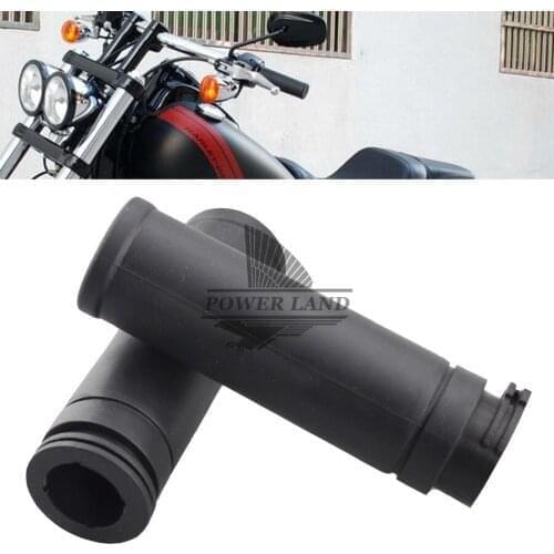 Free Shipping Black Motorcycle 1" Handle Bar Rubber Hand Grips For Harley Chopper Bobber Cruiser Custom
