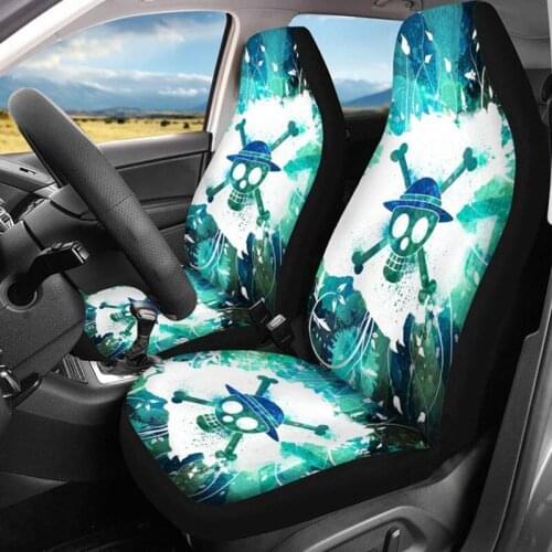 Cartoon Anime Printed 2pcs Car Seat Cover Interior Decor Fit Most Vehicle Cars Suv/Truck Protector Seat Cushion Front Seat Cover