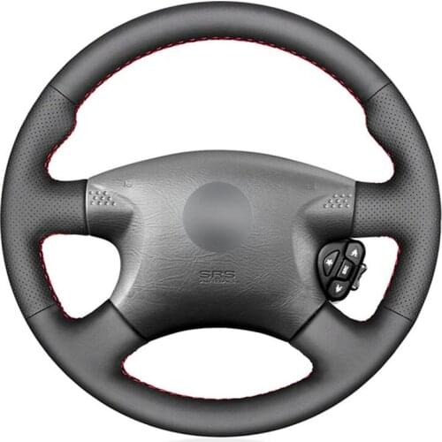 Black Artificial Leather Handsewing No-slip Car Steering Wheel Cover for Nissan Almera N16 X-Trail T30 Terrano 2 Almera Tino