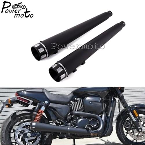 2PCS Black Motorcycle Retro Exhaust Muffler Slip-On Silencer Pipe For Harley Touring Models With Dual Exhaust 1995-2016 Exhaust