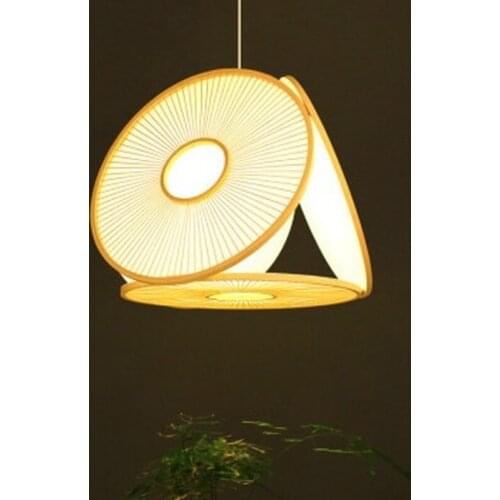 Design creative bamboo weaving art lighting Chinese style living dining room bamboo lamp Japanese cuisine chandeliers