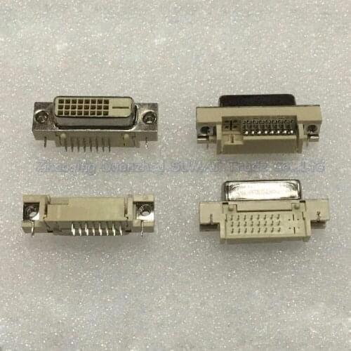 DVI24+1 Female socket 90 degree DVI socket Welded plate interface connector Free shipping