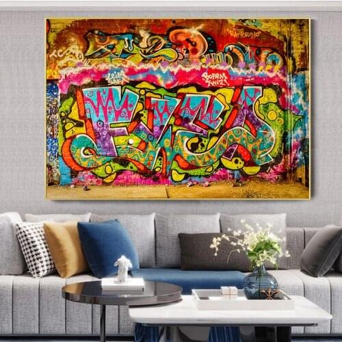 Banksy Graffiti Art Canvas Painting Wall Art Decor Picture Abstract Colorful Poster and Prints Cuadros For Living Room Home