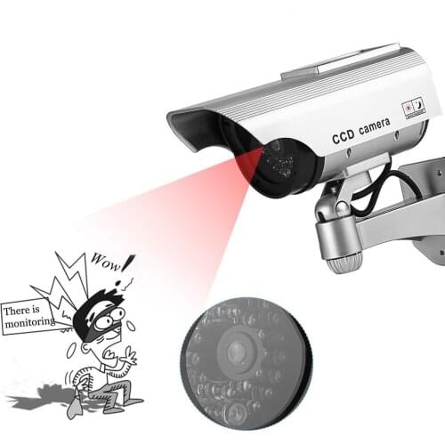 SZ Dummy Camera Solar Battery Powered Flicker Blink LED Fake Indoor Outdoor Surveillance Security Camera Bullet CCTV Camera