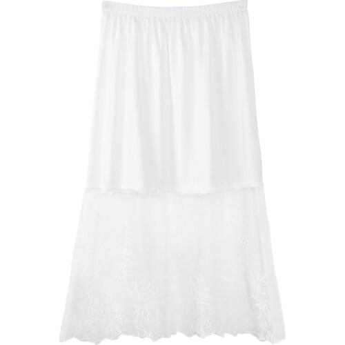 Lace Half Slip Skirts Extender Elastic Waist A-line Hollow Petticoat Underskirt