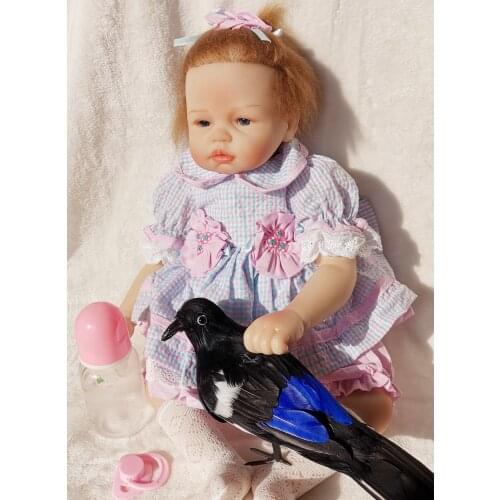 Cute 22inch Soft Silicone Vinyl Doll 55cm Boneca Reborn Baby Doll Lifelike bird animal toys Photo decoration Bebe Reborn Dolls