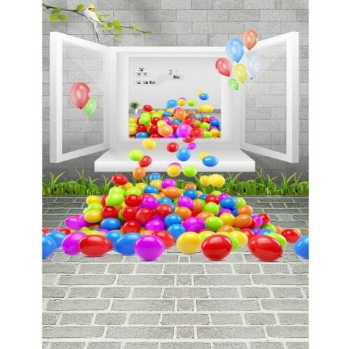 LIFE MAGIC BOX Photo Backdrops 3D Window Baby Shower Dessert Table Background For Photo S-2431