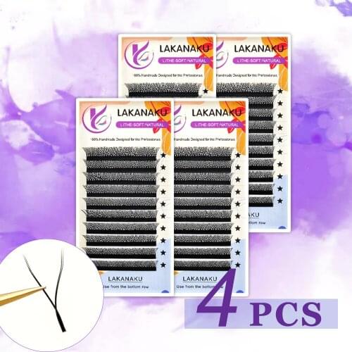 LAKANAKU Grafting False YY Shape Eyelash Extension Wholesale Y Shape Volume Fans Lashes Soft Individual Faux Lash Makeup Cilios