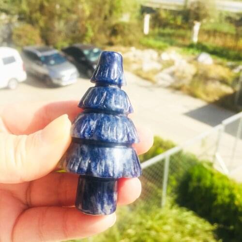 1PCS Natural Hand Carved Jasper stone Christmas Tree Shape Healing Crystal Christmas Tree For Christmas Gift