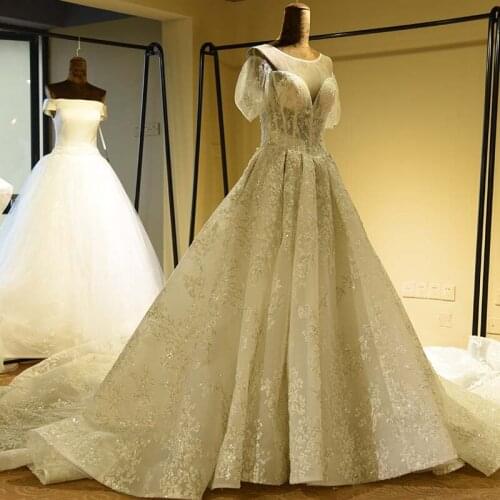 New Luxury Beaded Lace Gown Wedding Dresses Beading Bridal Gown Vestidos De Noiva