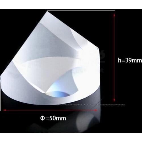 Optical Glass Quartz Pyramid Prism 50mmx39mm Physics Refractor Light Spectrum Optical Experiment Instruments Medicine