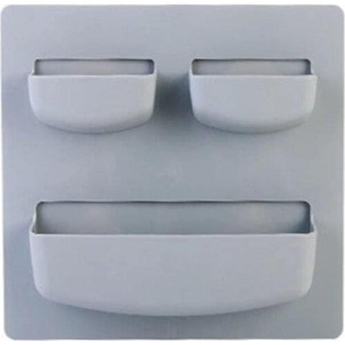 Plastic Self-Adhesive Storage Rack Shelf Office Creative Home Gadgets Sepet Wall Mounted Bathroom Kitchen Organizer Holder