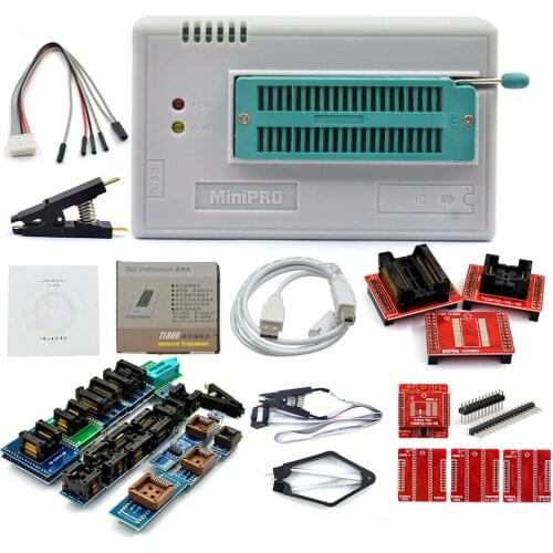 New TL866II plus Auto niversal minipro programmer and flash AVR PIC Bios USB Programmer TL866II plus+28 pcs adapters