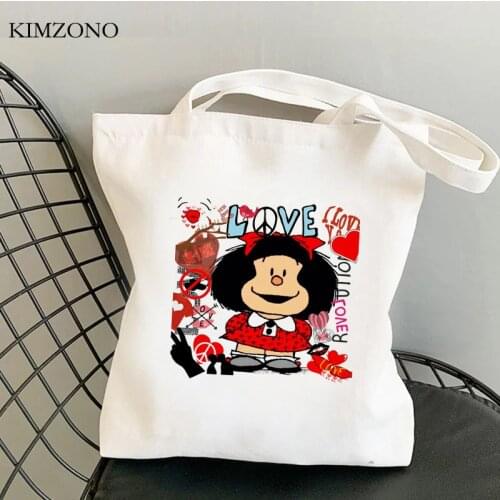 Mafalda shopping bag handbag shopping shopper reusable recycle bag canvas bag fabric bolsas ecologicas sac tissu