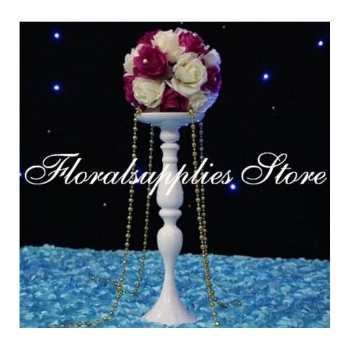 3 Sizes Wedding Centerpiece Wedding Decoration Metal White Flower Stand Candle Holder Metal Candelabra