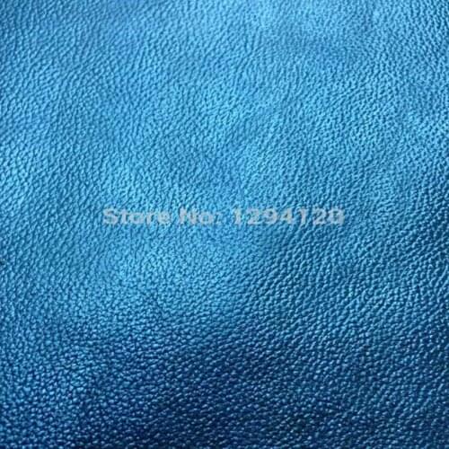 Metallic Blue Genuine Cowhide Leather Skin Fabric ,Lichee Patterned for shoes/ bag,Free Shipping