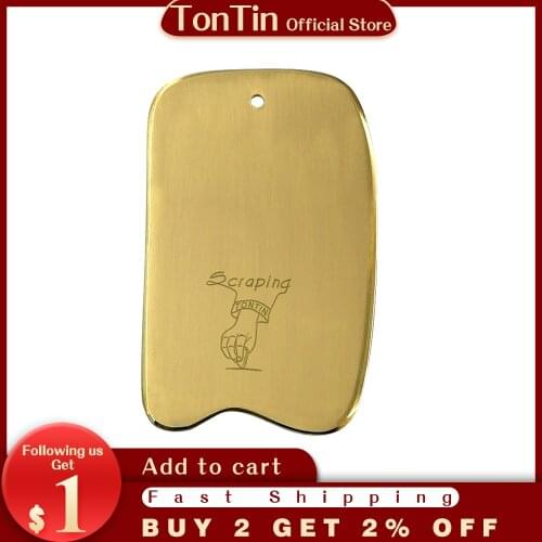 Tontin Copper Whole Body Deep Tissue Muscle Massage Tool Brass Guasha Beauty SPA kit Health Scraping Knife Shape Board