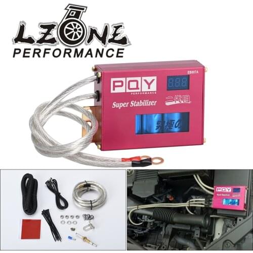 Universal Power Engine Chip Turbo Voltage Boost Regulator ECU Ignition Booster Volt Stabilizer LED Display Volt Controller