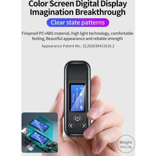 USB Bluetooth Receiver Transmitter Receptor Bluetooth 5.0 Audio For Car PC TV Wireless Adapter LCD 3.5MM AUX Support Memory card