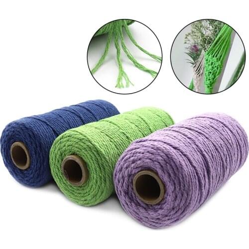 4mm Multicolor Cotton Twisted Braided Cord Rope DIY Handmade Home Textile Accessories Craft Macrame String Wedding Decoration