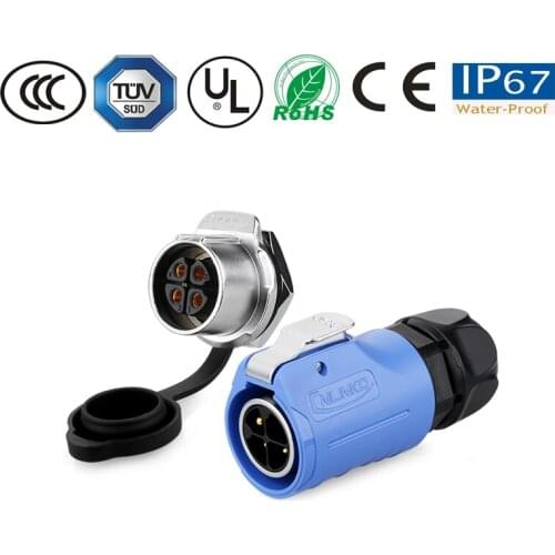 Waterproof Connector 4Pin Plug Socket 20M Waterproof Connector Aviation Waterproof Solar Signal LED Light Source Connector