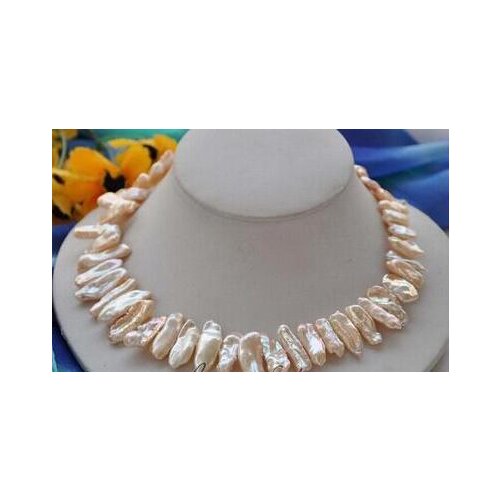 Women Gift Freshwater 20mm pink dens biwa freshwater cultured pearl necklace 17inch Factory Wholesale price Women Giftword Jewel