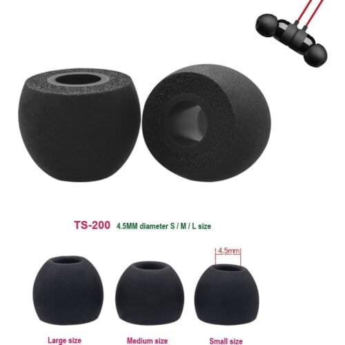 1 pairs Round TS-200 Slow Resilience Memory Cotton Earphones 4.5MM S / M / L For 4.5mm-5.5mm Earphone TWS headset sponge set