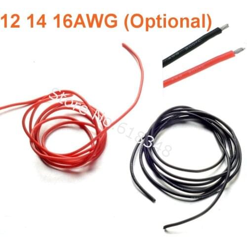 12 14 16 AWG Heatproof Soft Silicone Wire Cable Flexible Silica Gel Connect Red / Black For RC Car Airplanes Spare Parts Motors