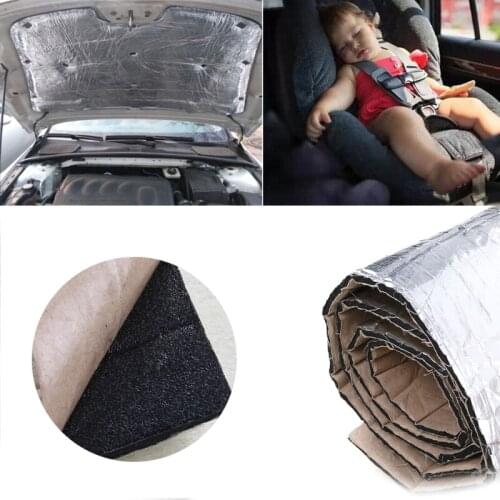 140cm x100cm Car Hood Engine Firewall Heat Mat Deadener Sound Insulation Deadening Material Aluminum Foil Sticker High Quality