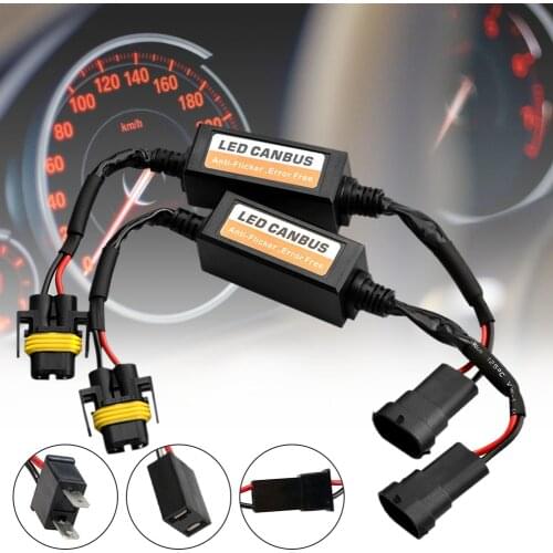 2Pcs H7 LED Decoder Adapter Anti Hyper Blink Flash Error Cancel Canbus Headlight Decoder Canceller Car Supplies