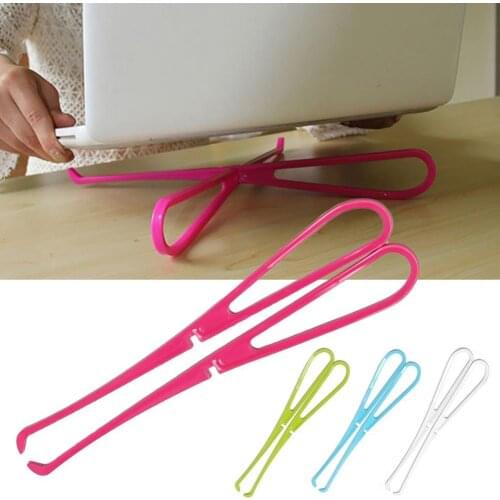 2Pcs Laptop Holder Good Hardness Strong Bearing Capacity Foldable Desk Notebook Holding Stand for Office