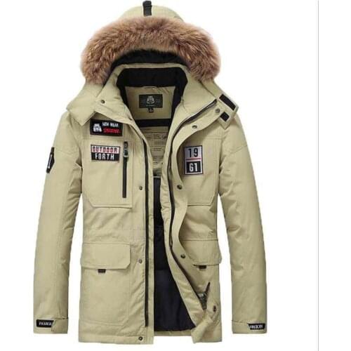 2019 Winter Coat Men Parkas 80% White Duck Down Jacket Men Parka Jackets Thick Warm Windbreaker Parka Fur Hooded Collar M-3XL