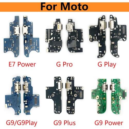 5PCS For Moto G Pro G9 Power G Play G30 G10 E7 Power G9 Plus Placa Mãe USB Charging Port Connector Board With Microphone Flex