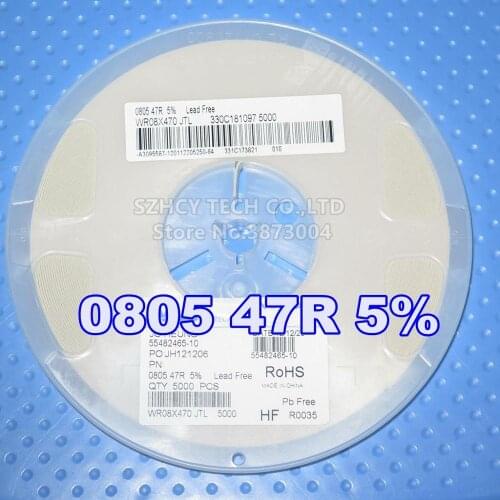5000Pcs 0805 47R 5% WR08X470JTL 2012 New and origianl