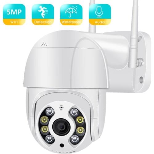 BESDER 5MP PTZ Wi-Fi Camera Artificial Intelligence Human Motion Detection Waterproof CCTV Ip Camera 2-Way Audio IR Night Vision
