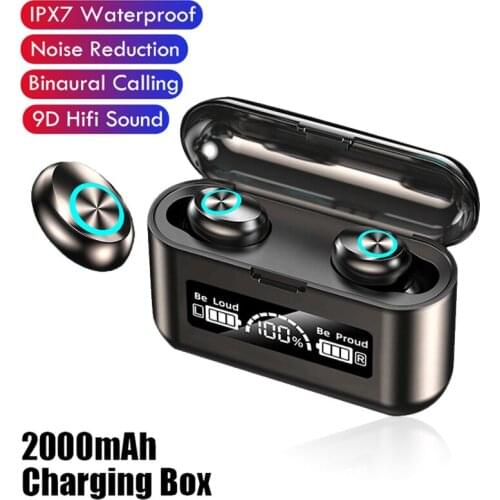 Bluetooth-compatible Earphones 2000mAh Charging Box Wireless Headphone Fone 9D Stereo Sports Waterproof Headset With Microphone