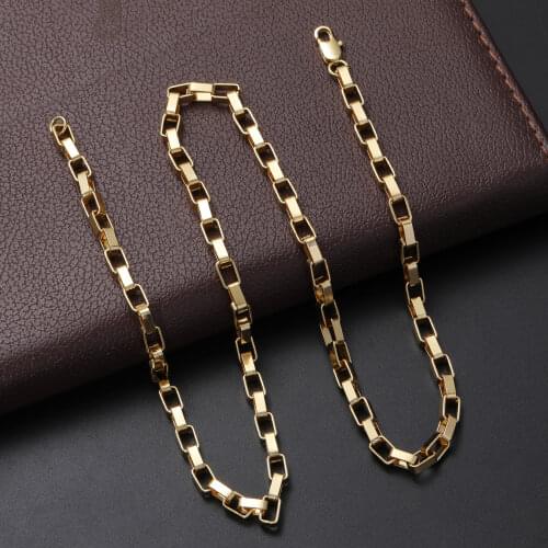 Hot fine 925 Sterling Silver 18K gold 5MM box chain Necklace for Mens Women Luxury Fashion Party Wedding Jewelry Christmas Gift