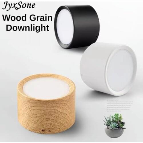 12W Wooden Nordic Simple Bright Down Light LED Corridor Day Light Living Room Ceiling COB Ceiling Small Black Down Light Home