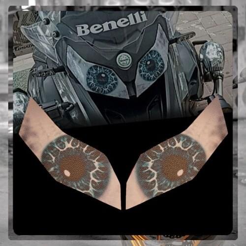 For Benelli TRK 502 TRK502 Motorcycle Accessries 3D Front Fairing Headlight Sticker Guard Head Light Stickers