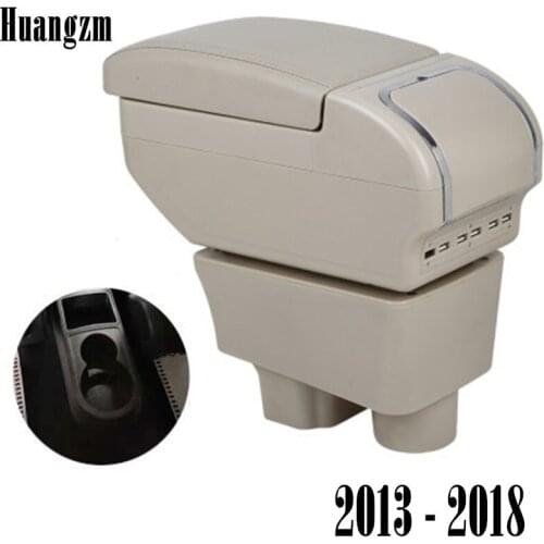 For Skoda Rapid 2013 - 2018 Rotatable armrest box central Store content storage interior car-styling Cup holder with