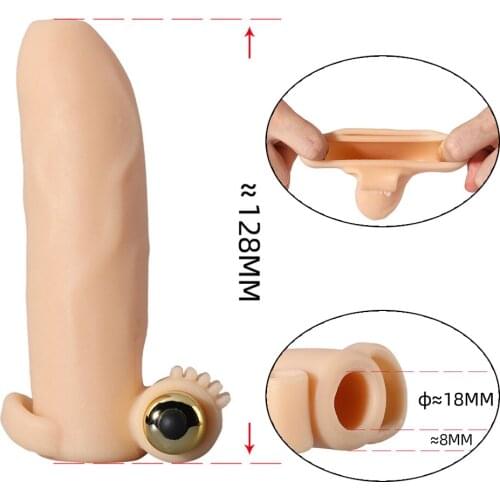 Penise Enlargement 2.6cm Sleeve for Penis High Quality TPE Soft Touch Material with Vibrator Toys for Adults