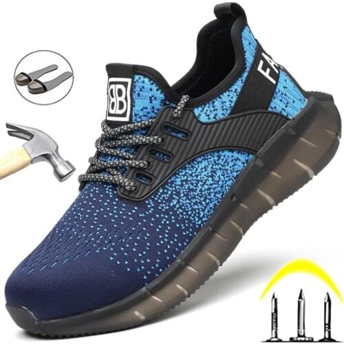 2021 Safety Shoes For Men Women Steel Toe Sneakers Indestructible Work Shoes Lightweight Breathable Protective Shoes Size 36-48