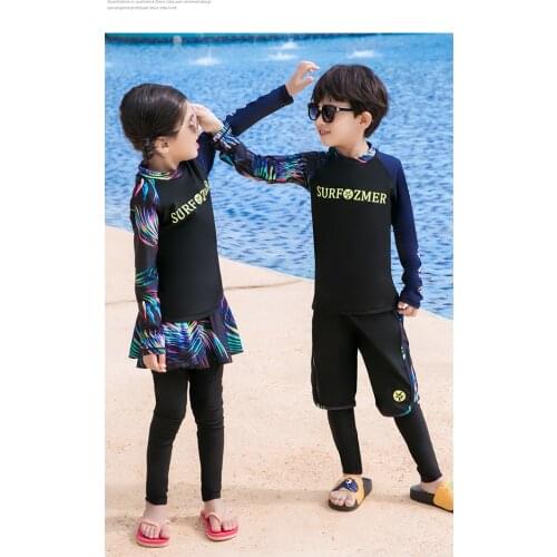 Child Swimsuits Surfing Swim Suits Long Plus Size Bikini Rashguard For Teenager Boy Childrens Swimwear Kids Rash Guard Girls